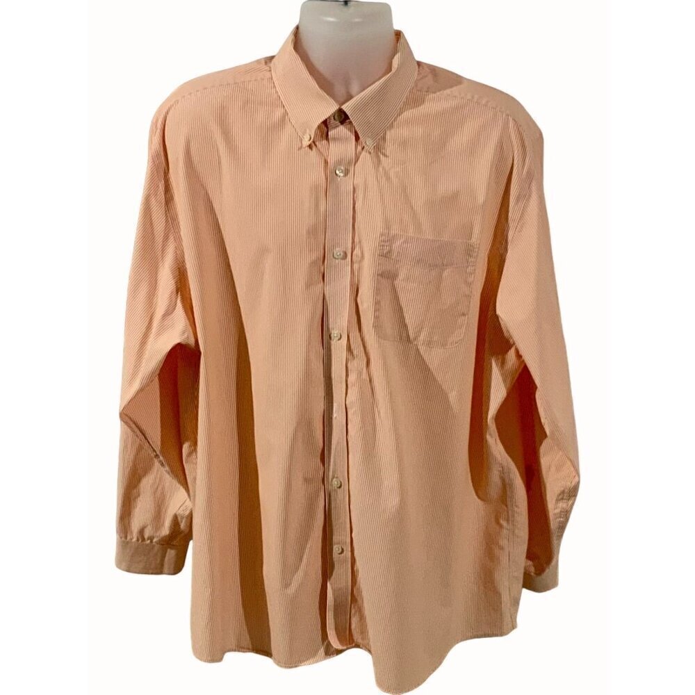 Eddie Bauer Men 2XL Wrinkle Free Relaxed Fit Long Sleeve Coral Button Down Shirt